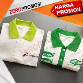Produsen Souvenir Kaos Katun Putih Berkerah Warna Custom Murah
