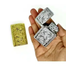 Korek zippo gas motif daun timbul