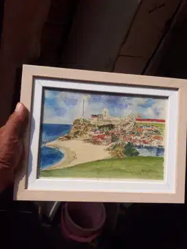 Antik lukisan eropa watercolor on arches paper karya pauline rice 1990