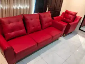 Sofa 3+1 kaki retro (Maulida Sofa)