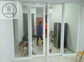 Kusen alumunium, pintu kaca, jendela, kanopi kaca, casement