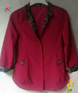 Jaket Fuschia kombi Bunga.No minus