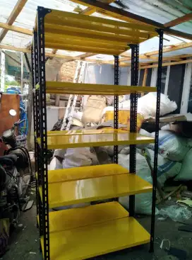 rak besi hitam merah murah bisa cod