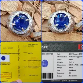 Natural Royal Blue Sapphire 5.09 ct heated srilanka memo BIG n GRI