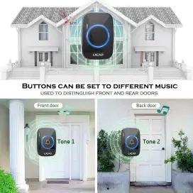 cacazi bell pintu wireless waterproof 2 transmitter 2  receiver