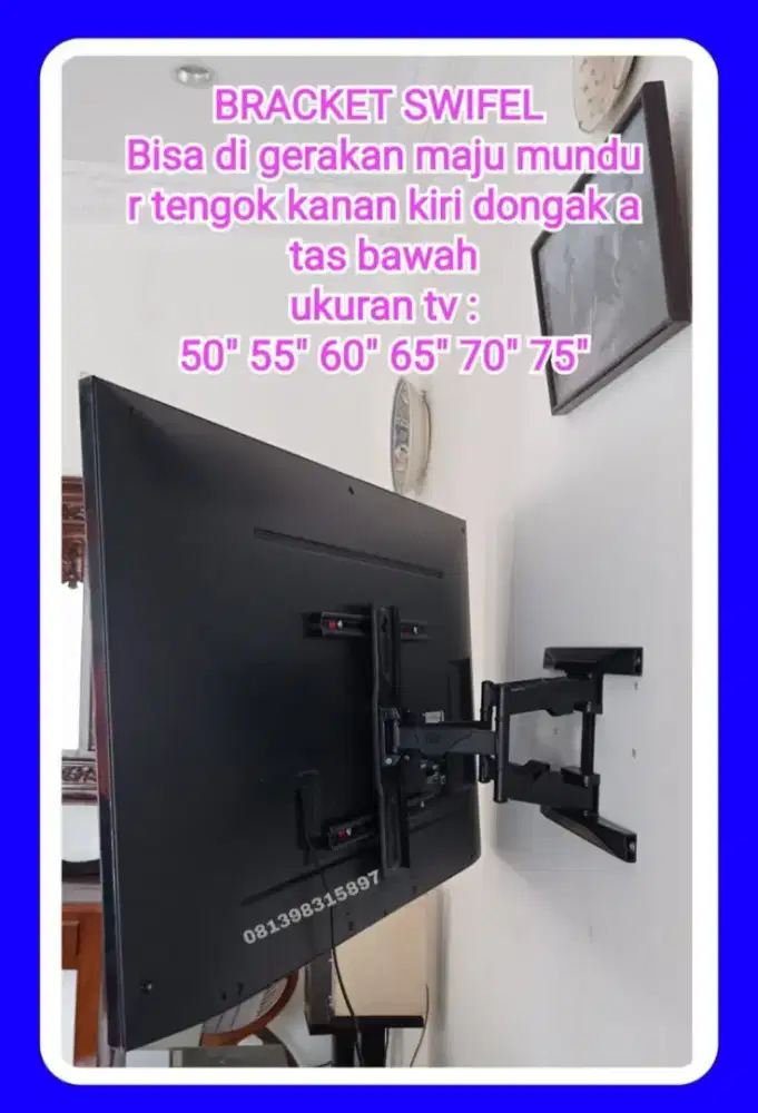 Bracket TV  Plus Pasang  50inchi s/d 75inchi  Garansi 1th