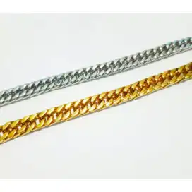 Gelang Titanium Silver Pria Anti Karat Tahan Lama