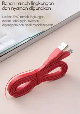 Kabel Data Vivan type C Kabel Pipih/gepeng