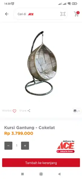 Jual ayunan gantung produk Ace hardware bagus berkualitas
