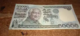 Uang Rp 50.000 keluaran tahun 1995 ( 7 lembar )