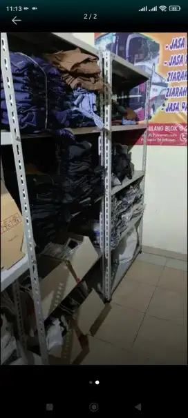 Rak besi 100x40x200 Tebal plat 5 Ambalan gawang baju baja industri