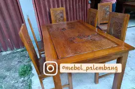 Meja makan kursi 6 jati