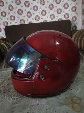 Helm warna merah fullface murmer