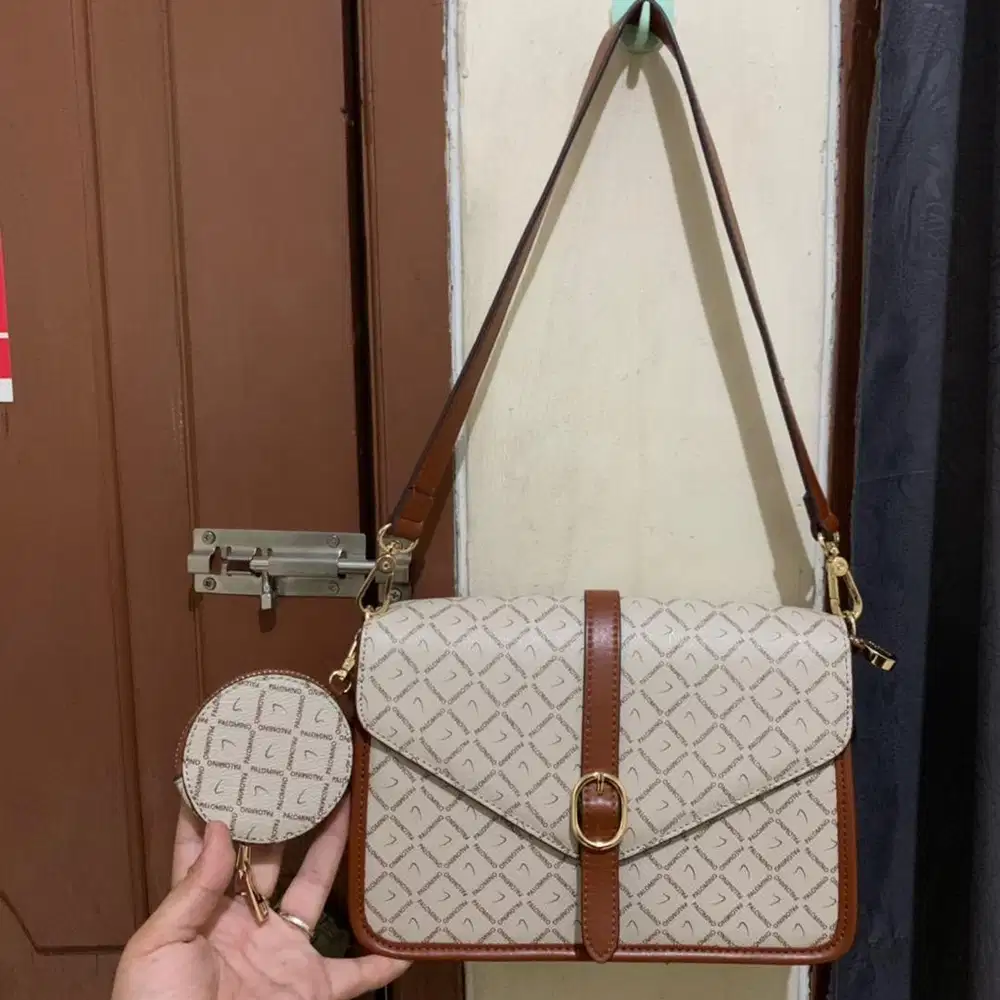 Original Palomino Tas Selempang Bahu 2 in 1 Retro Cokelat Cream