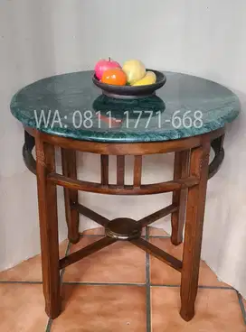 Meja betawi marmer dm 70 cm