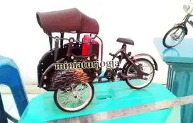 Miniatur Becak Jogja Becak Surabaya - Kualitas 1 - Pedicab Miniature