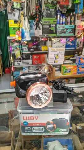 Headlamp Senter Kepala Cas Cas an Headlamp Luby 10w Tahan 20 Jam