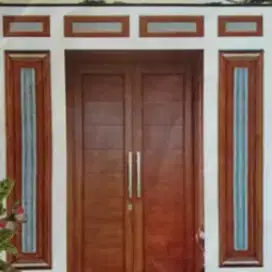 Pintu utama set kayu kamper samarinda dan meranti