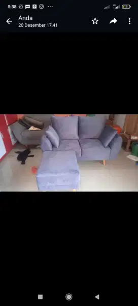 Sofa retro 2 seat plus puff lebar