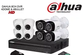 Paket komplit 8 camera cctv Dahua 2 Mp include pemasangan.