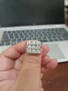 Nego aja simulant diamond intan berlian ring perak handmade