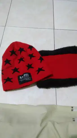 Kupluk + penghangat leher mulus