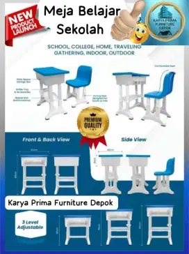 Meja Belajar Sekolah kuat awet baru spesial 585rb free ongkir pasang