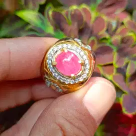 Cincin Batu Permata Natural RUBY + MEMO (4,05ct)