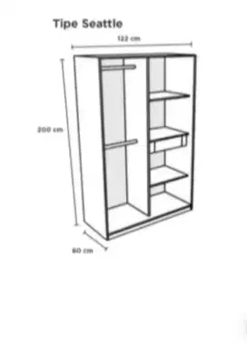 Lemari pakean hpl dua pintu