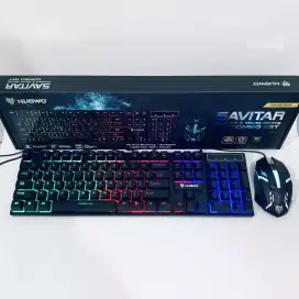 Keyboard + Mouse Gaming Savitar LED RGB 1 Set Combo Komputer Laptop