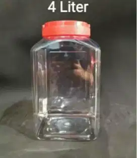 Toples plastik 4Liter (tempat cupang) tutup merah Murah