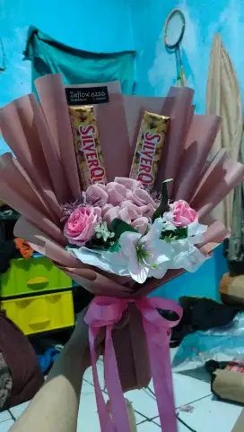 Buket hijab dan coklat