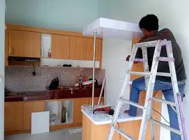 kitchen set meja dapur rak tangga lemari baju backdrop tv sketsel