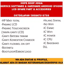 Ganti touchscreen-LCD-service HP android iphone bootloop mati total