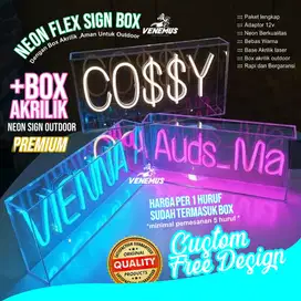 NEON FLEX + BOX AKRILIK OUTDOOR TAHAN CUACA BEBAS CUSTOM FREE DESIGN