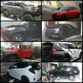 Wrapping sticker mobil panggilan cutting branding striping full body