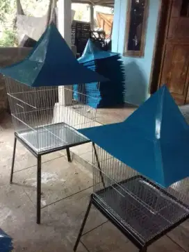 Kurung burung beo dll besi lipat kerucut atapnya fset baru siap kirim