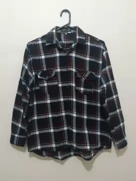 KEMEJA FLANEL MERAH-HITAM SIZE M