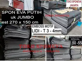 Spon Eva Putih Emboss LIDI -JUMBO -Tebal 3-4 mm - bahan Sandal hotel