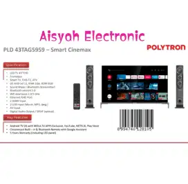 ANDROID TV POLYTRON 43 INCI SOUND TOWER GARANSI 5 TAHUN