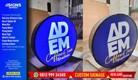 Sign Neon Box Bulat Minimalis dan Elegan