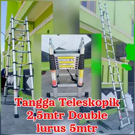 Tangga Teleskopik model Double 2,5mtr x 2,5mtr New