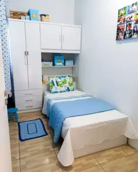 Interior desain kamar tidur,almari pakaian/wardrobe,dipan,backdrop tv