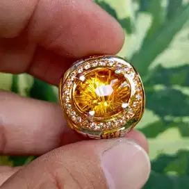 Cincin Batu Permata Natural CITRINE Quartz + Memo (5,59ct)