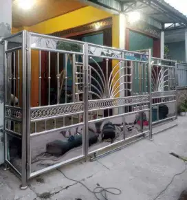 Pagar Geser Bahan Steanlis Yang Katanya Tahan Keropos