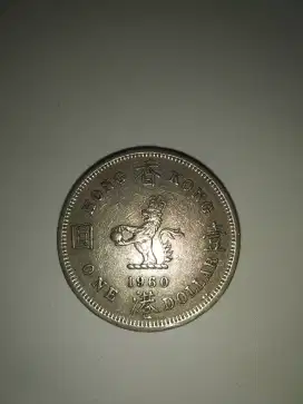 Uang Logam Kuno Dollar Hong Kong Queen Elizabeth Tahun 1960