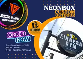 PROMO! NEON BOX OUTDOOR Premium Custom 2 SISI | BULAT | KOTAK