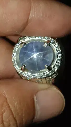 blue star sapphire 8.71 crt safir ceylon kristal natural transparan