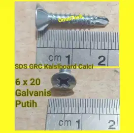 Sekrup SDS FH + GRC Kalsiboard Calci Screw 6 x 20 mm 6x20 6x3/4 Inci