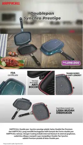 HAPPYCALL DOUBLE PAN SYNCHRO PRESTIGE 28 CM
